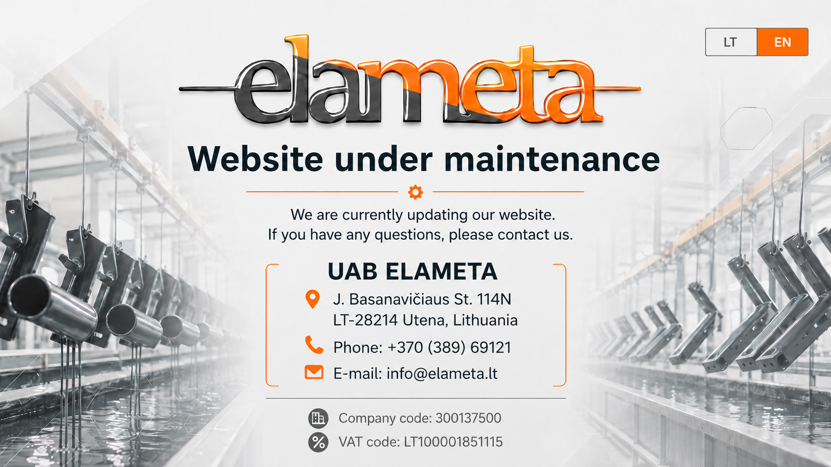 ELAMETA – website under maintenance