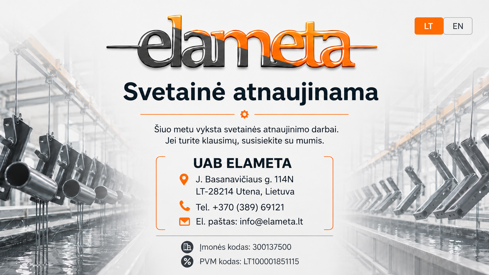 ELAMETA – svetainė atnaujinama